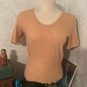 Vintage sheer short sleeve sweater made in England 60s